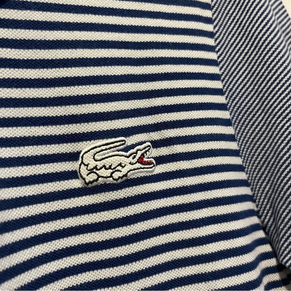 Lacoste Live Polo shirt slim Men 5 Small short sleeve blue white striped preppy - Picture 3 of 5